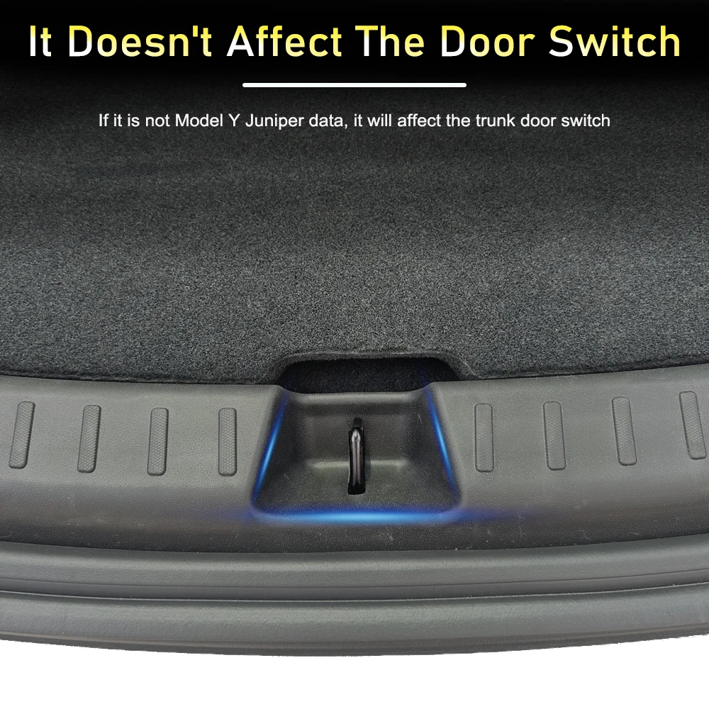 Für 2025 2026 Tesla Model Y Juniper Heckstoßstange Kofferraum-Schwellenabdeckung Schutz Stoßstangenschutz Matte Organizer Kick Pad Streifen Zubehör – Detail 7