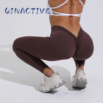 QINACTIVE V-Back Leggings Sports Yoga Pants Women Fitness Gym Tights High Waist Leggings Push Up 1