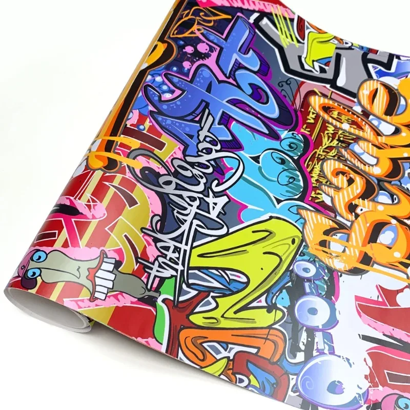 Adesivi per Auto Trendy con Graffiti Stile Hip-Hop 50cm x 150cm - immagine 6
