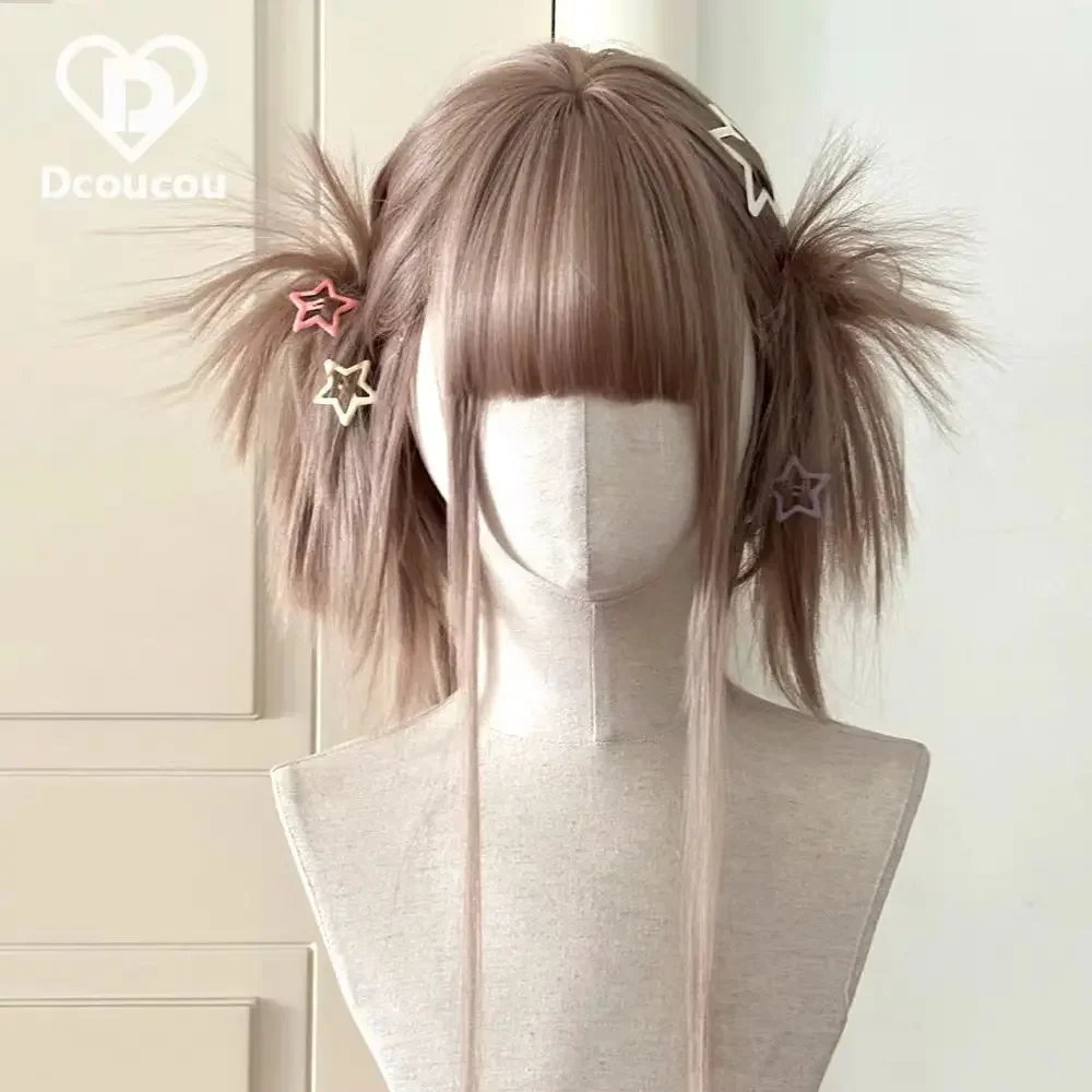 Wigs for Women straight Cute Lolita Braided Wigs Cosplay Wig with Bands
