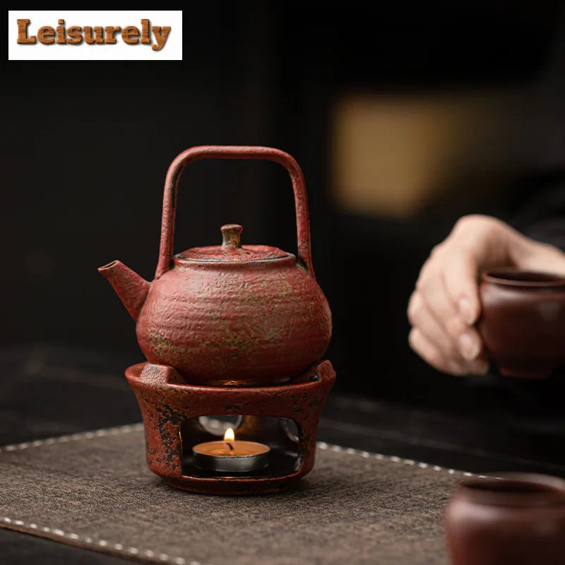 Old Rock Clay Mountain Red Tea Warmer Holder Candle Heater Stove Kettle Stand Boiling Water Carbon Furnace Tableware Supplies