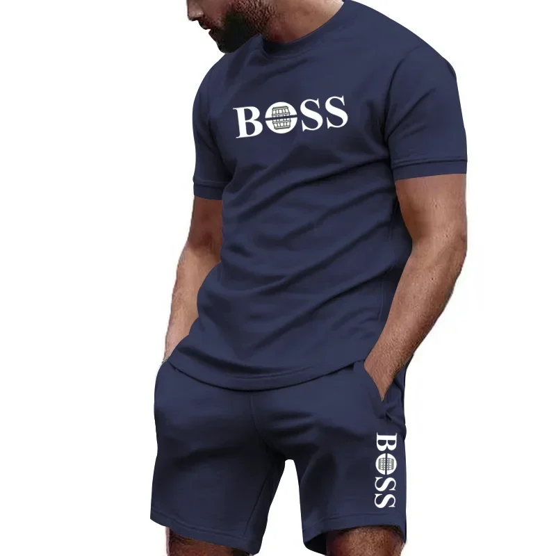 Men's Two-piece Sportswear Short Sleeved T-shirt and Pants Running and Fitness Sportswear summer sports suit,sports set,tracksuit set,outdoor suit set