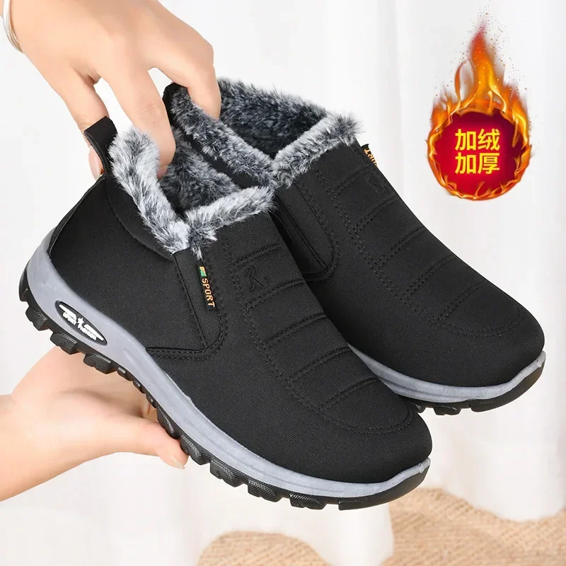 

Winter Snow Boots Men Casual Slip on Ankle Boots Warm Fur Comfortable Sneakers Non-slip Botas Men Shoes Zapatos Hombre2024