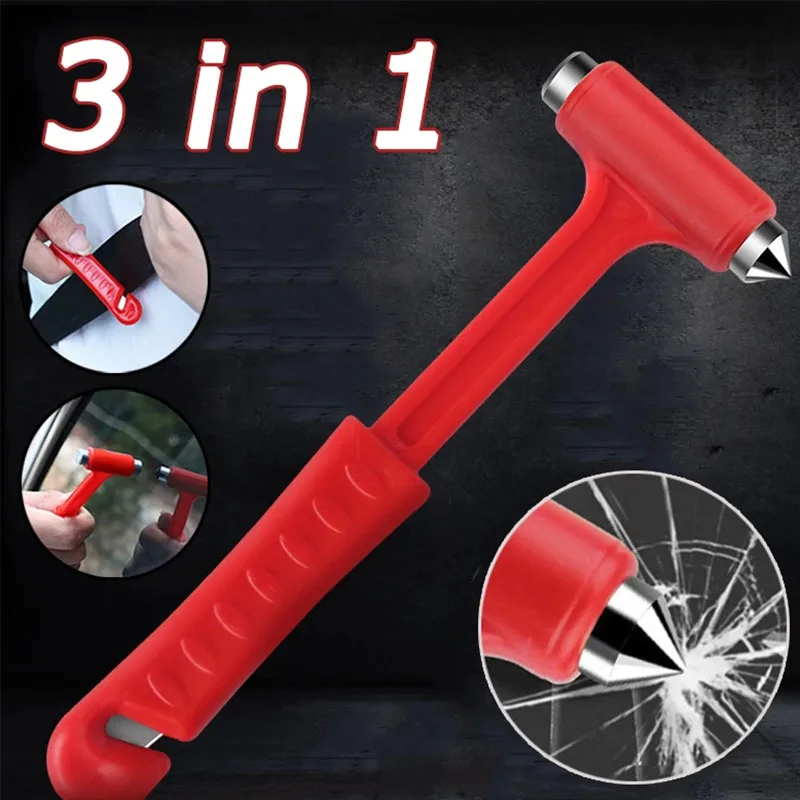 

2 шт. 3 в 1 Автомобильный многофункциональный мини портативный фотомолоток Многофункциональный режущий молоток для ремня безопасности автомобильные аксессуары