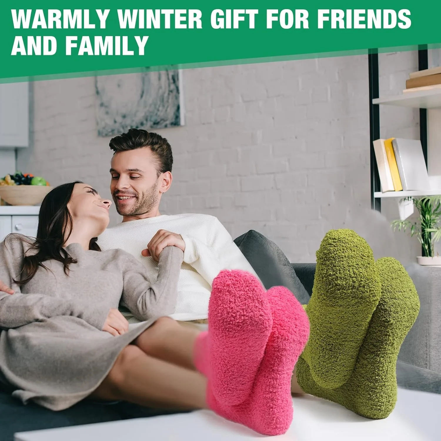 Description Picture 6 of itemCandy color soft floor socks autumn and winter warm slippers socks fluffy home sleeping socks