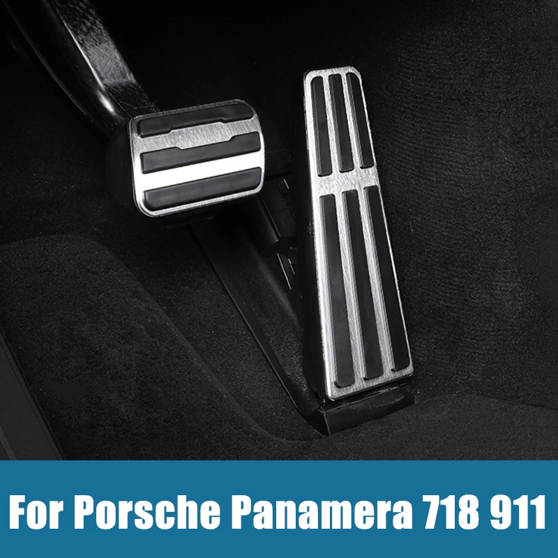 

For Porsche Panamera 718 911 Cayman Aluminum Alloy Car Foot Pedal Pad Fuel Accelerator Brake Pedals Cove Anti-Slip Accessories