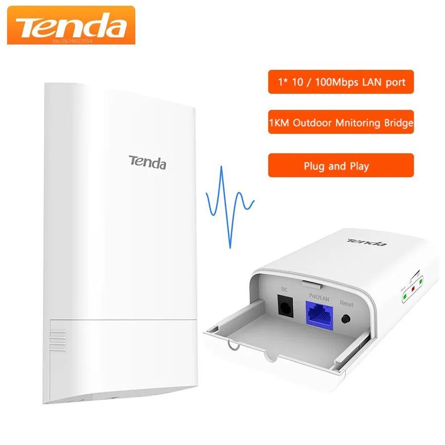thumbnail image 1 of Puente Wifi Tenda de 5 GHz y 867 Mbps para exteriores, repetidor inalámbrico de largo alcance, punto de acceso, enrutador cliente, AP, puente Wifi, 1 of 5