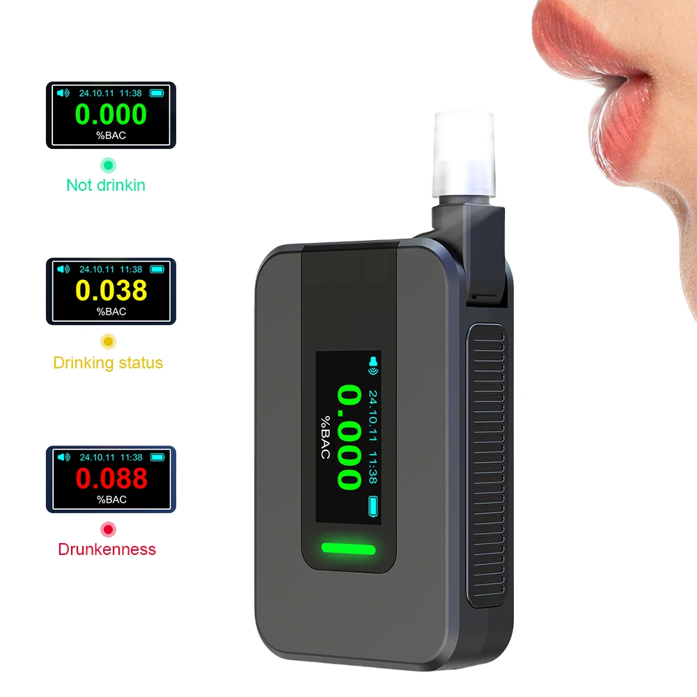 Electrochemical Alcohol Tester Blowing Drunk Driving Alcohol Tester Non-Contacting Electronic Breathalyzer for Professional Use