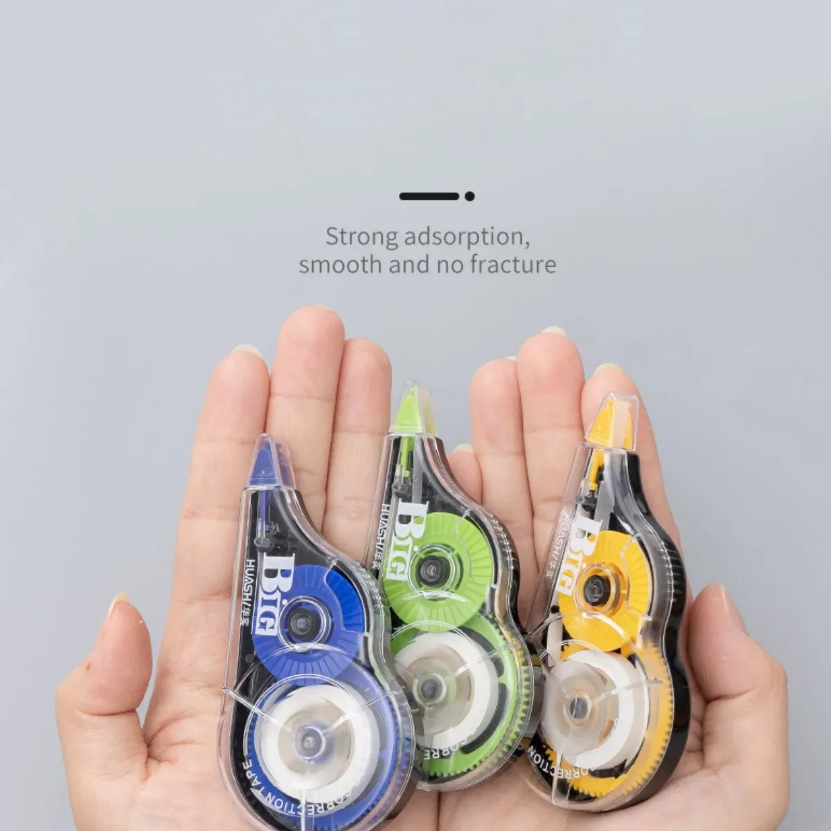Correction Tape 3pcs White Mistake Out Film-Based Tape Transparent Dispenser 1/5 Inch X 16.4 Ft (5mmx5m)