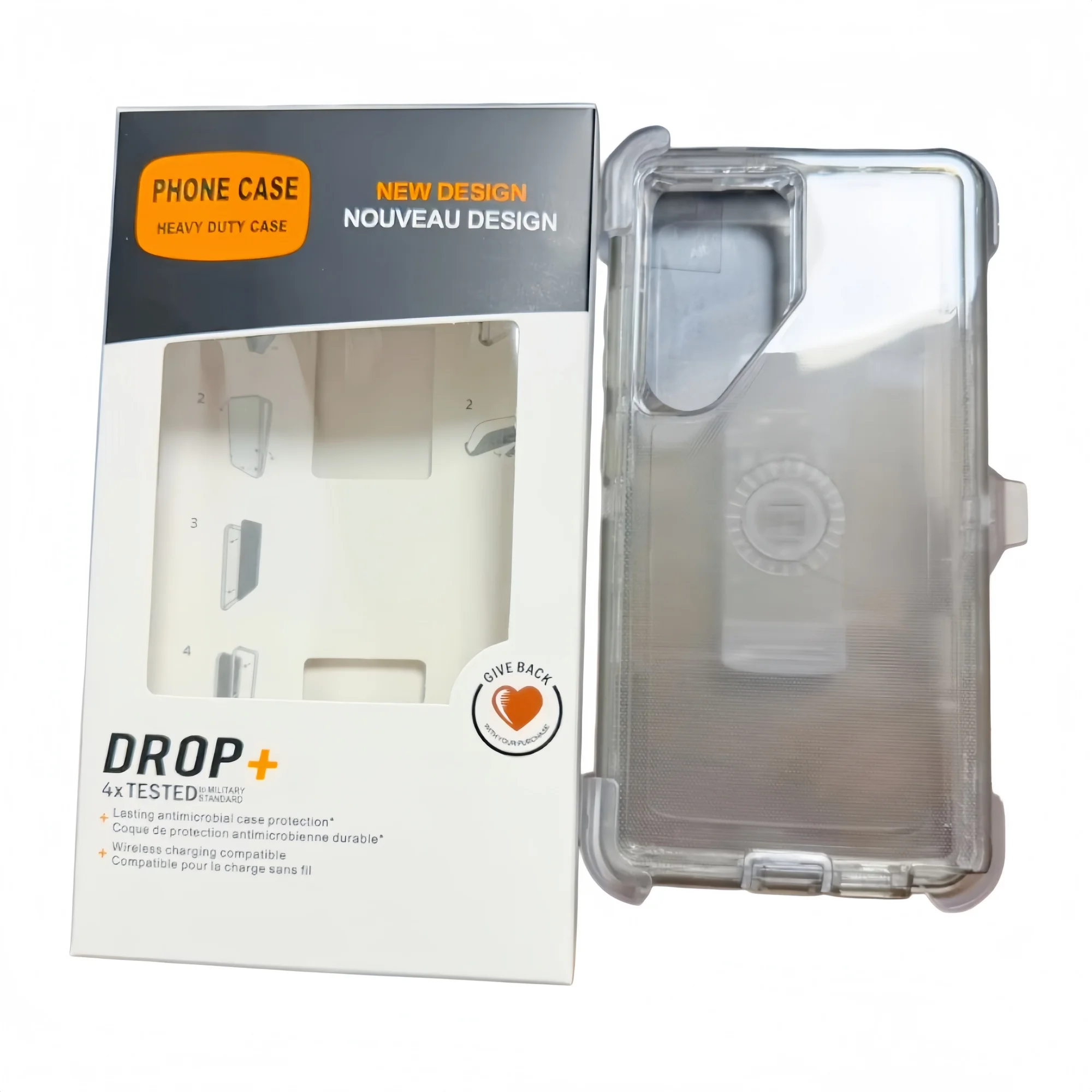 Rugged Military Grade Armor Defender Phone Case with Clip Box and Anti-Drop Protection