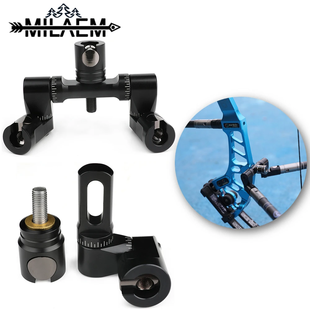 Compound Bow V Bar Balance Rod Stabilizzatore Adattatore Regolabile Ad Angolo Preciso Assorbimento Degli Urti Fit Bow Accessori Per Tiro Con L'Arco