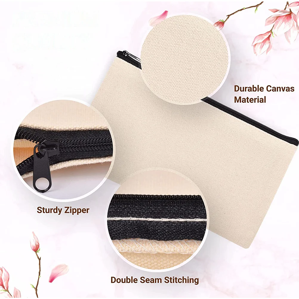 DIY 지퍼 세면 용품 승화 연필 케이스, 여행 빈 가방, 메이크업 가방, 10 개