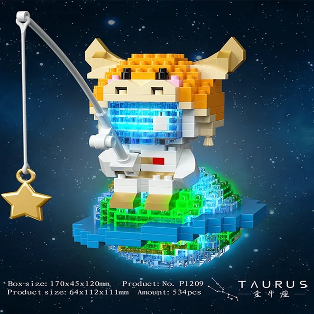 Twelve zodiac signs building block assembly children's toy micro particle series assembling building block toys 6