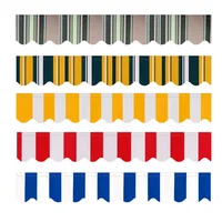 2.5m/3m/3.5m/4m/5m Store Banner Replacement Waterproof Fabric Strips Wavy Valance Sun Shade Canopy Patio Awning 1