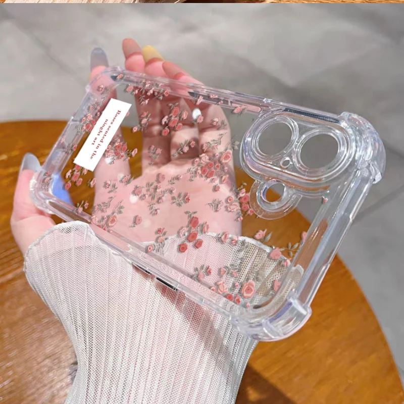 Violet Floral Transparent Phone Case