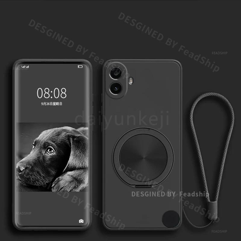 Silicone Soft Phone Case with Magnetic Holder & Screen Protector