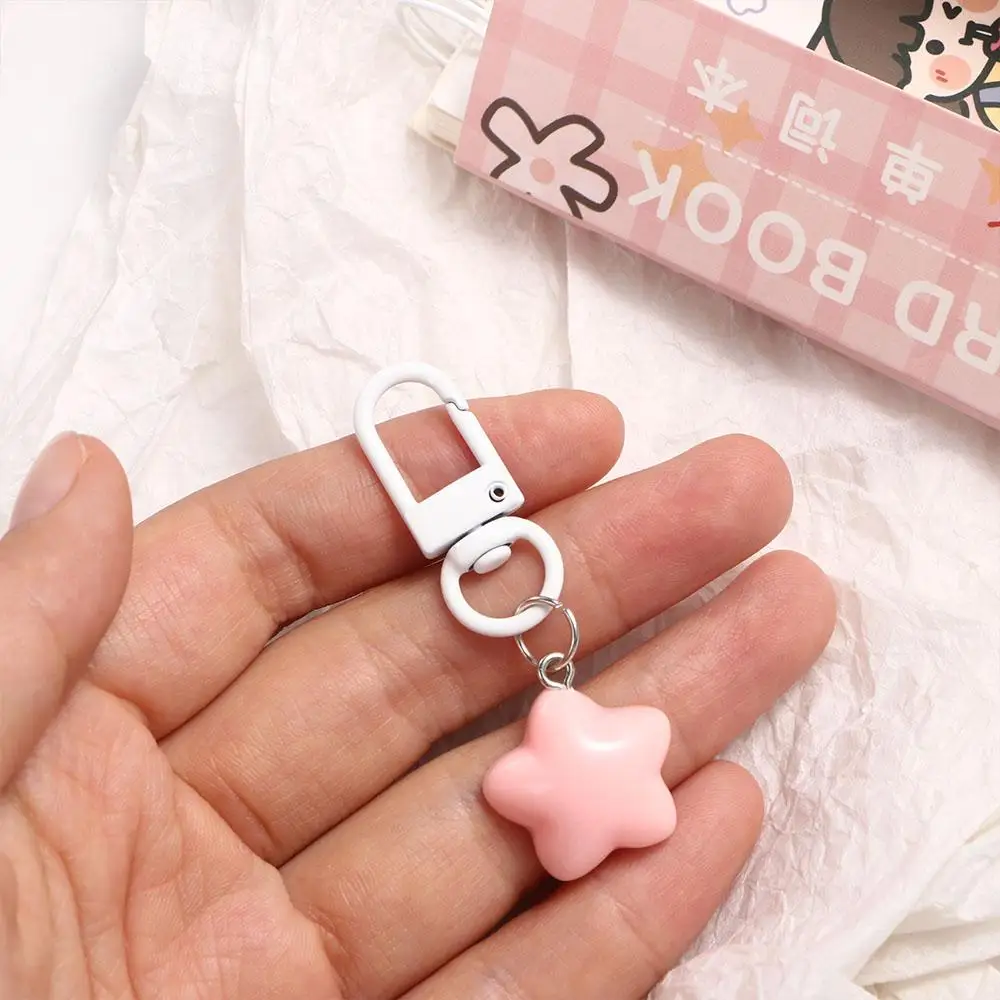 Cute Stars Yellow Pink Stars Keychain Chubby Soft Chubby Milk Yellow Star Keychain Pentagram Yellow/Pink Home Decoration
