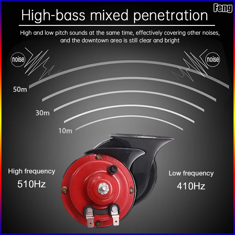 유니버설 시끄러운 자동차 에어 호른 12V 24V 전기 달팽이 방수 경보 키트 오토바이 트럭 SUV 보트 차량 경적