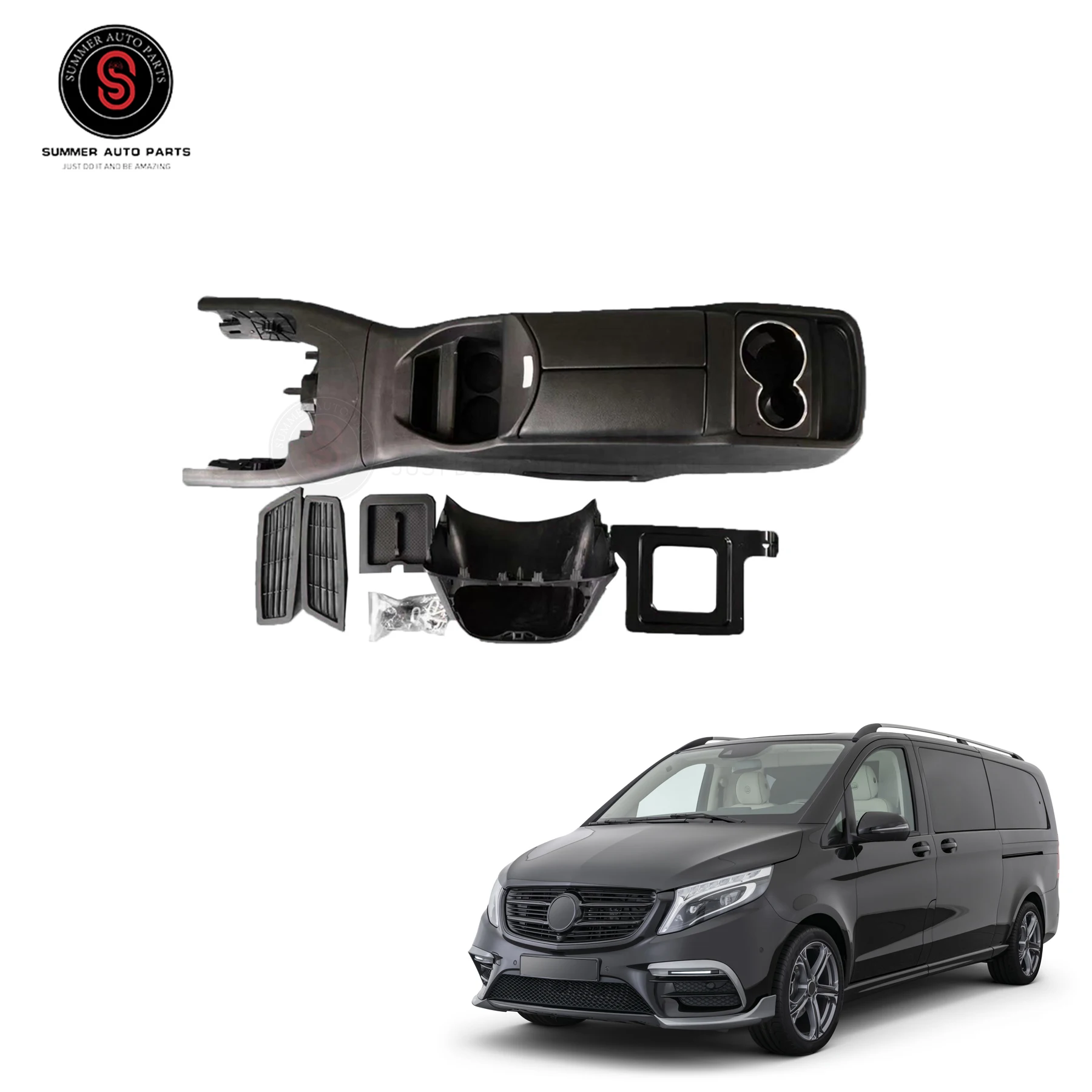 

ARMREST CONSOLE WITH REFRIGERATOR STEEL MATERIAL ARMREST KIT CONVENIENT STORAGE BOX FOR V CLASS