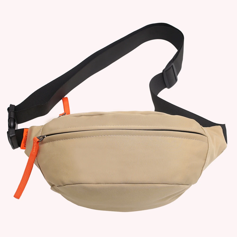 Fashion Men Chest Bag Solid Color Waterproof Women Waist Packs Zipper  Travel Chest Bag Adjustable Strap