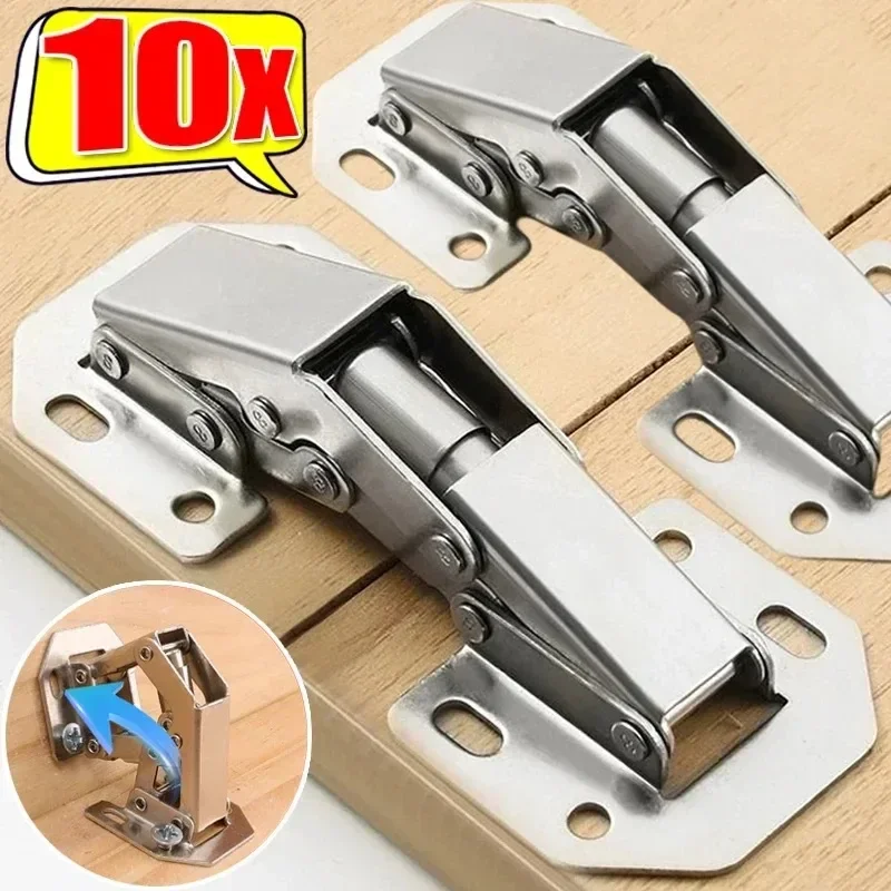 Stainless steel cabinet hinges 90 degree no-drilling hole cupboard door hinge for home kitchen furniture hardware 10/2PCS stainless steel door hinges furniture hinge cabinet door hinges cabinet hinges