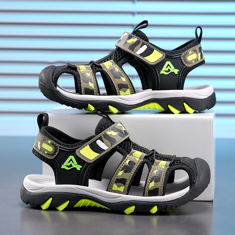 Summer Children Shoes Boy Sandals Luxury Leather Kids Beach Casual Sneaker Breathable Quick Dry Sports Shoes Sandals for Boy
