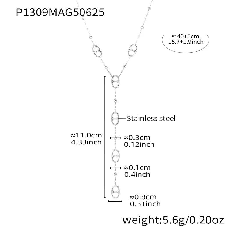 Keen On – Collier Chaîne En Y Pour Femme, Ne Ternit Pas