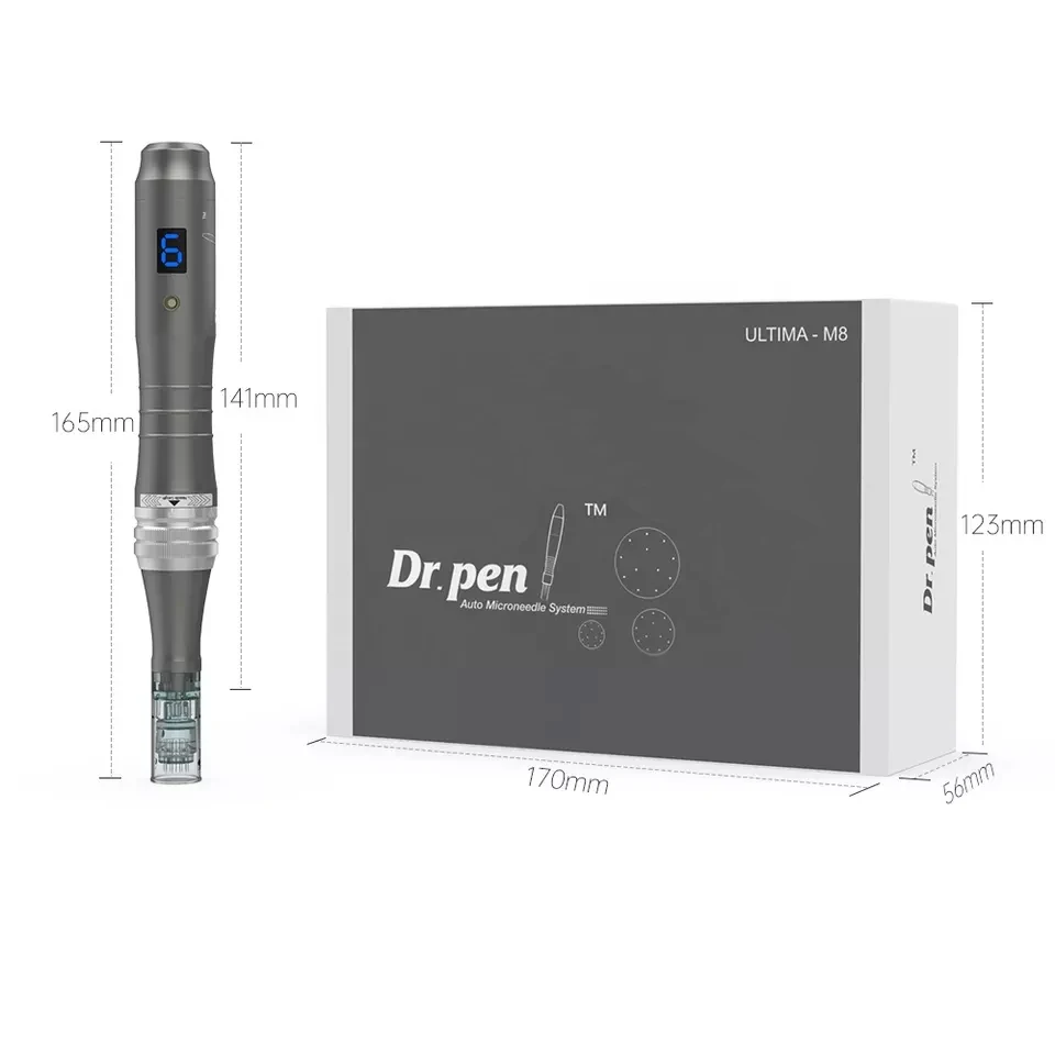 Original Rechargeable Dr Pen Ultima M8 Microneedling Pen With 12PCS Tattoo Needle Cartridges Derma Skin Care Kit MTS Machine