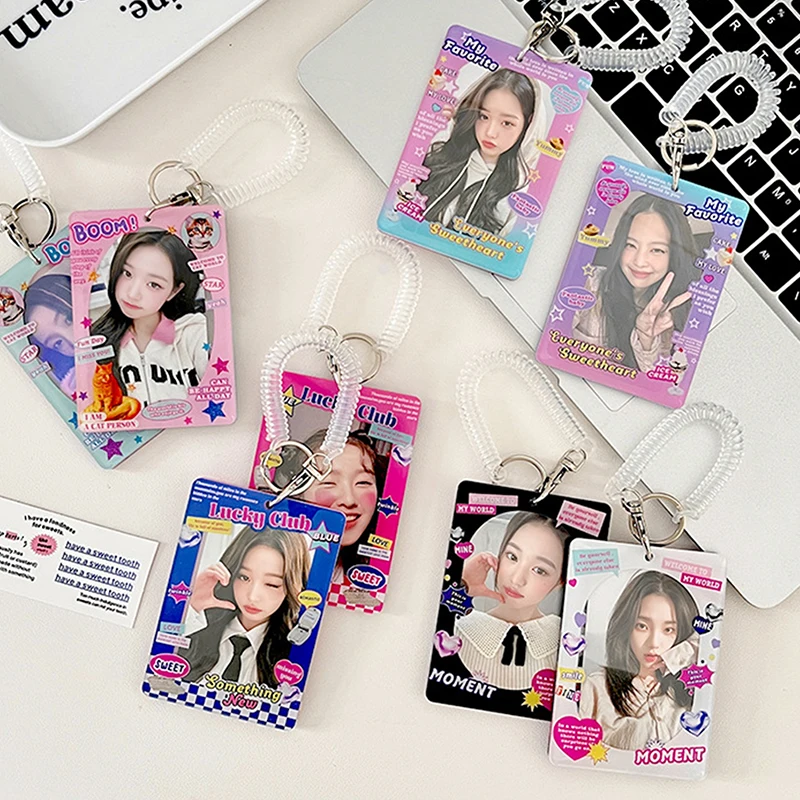 Y2k Acrylic Photo Card Holder Sweet Cool Cartoon Photo Protection Card Sleeve Card Display Cartoon Bag Pendant Stationery