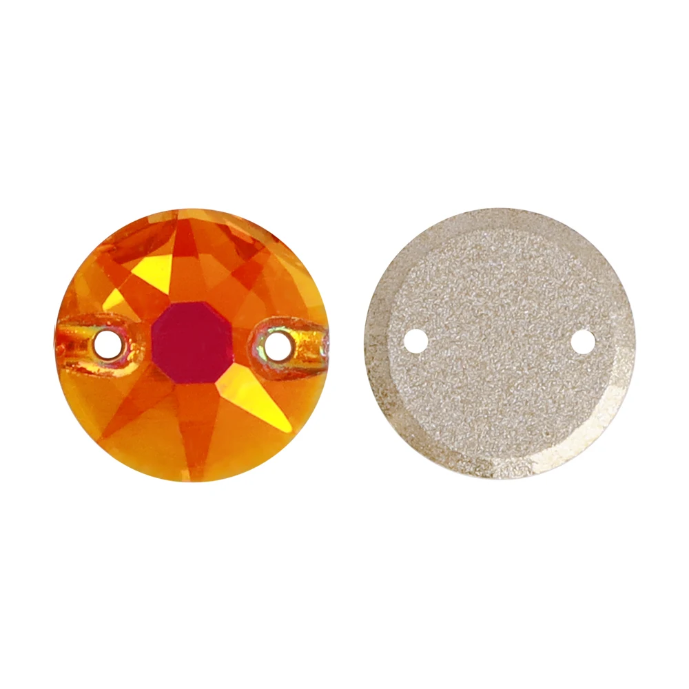 8/10/12 mm runde, hochwertige Glas-Steine zum Aufnähen, glitzernde flache Oberseite, Kristall-AB-Strasssteine zum Nähen von Stoffdekorationen – Detail 8