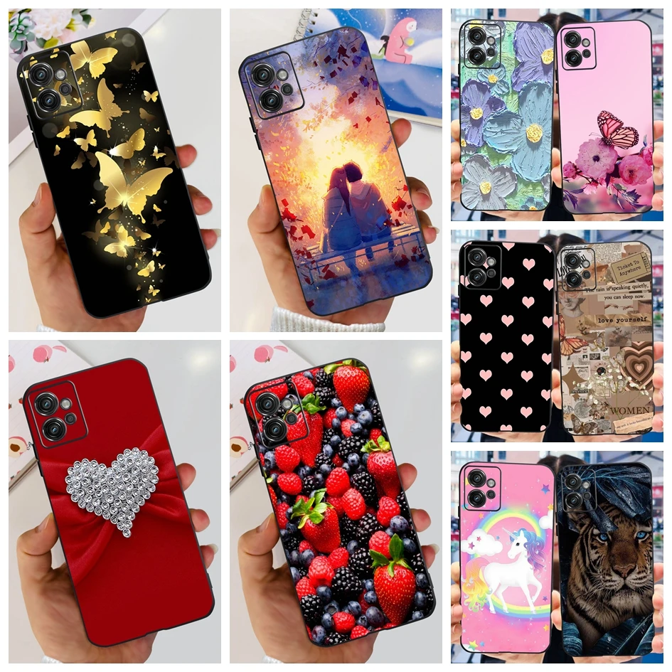 Cover Portafoglio In Pelle PU Con Fiori Per Motorola Moto G32 | Custodia A Libro Con Slot Per Carte E Supporto Multiangolo | Morbido Interno In TPU | Design Magnetico 3D - 2