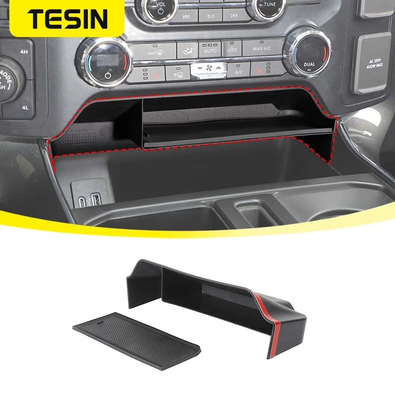 TESIN Car Center Console Storage Box Holder Tray Bracket Organizer for Ford  F150 2021 2022 Stowing Tidying Interior Accessories