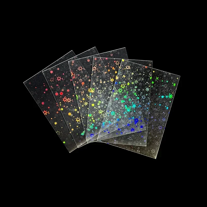 Star Love Heart Glass Gemstone Card Film Sleeves Photo Protector Cover 50Pcs