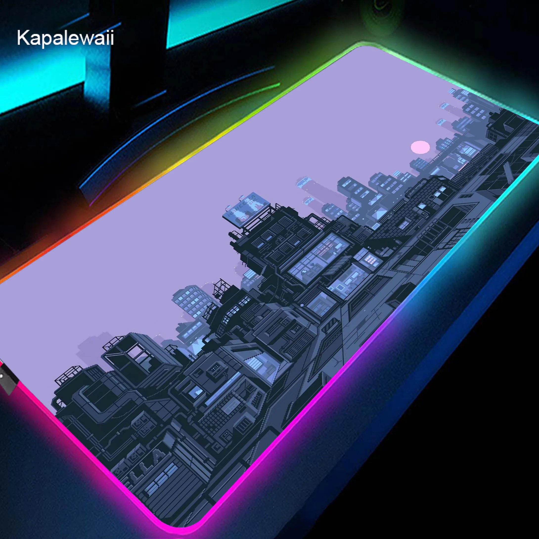 

Коврик для мыши Pixel RGB, настольный компьютер, игровой Настольный коврик, большой офисный Настольный коврик для клавиатуры и ноутбука с подсветкой