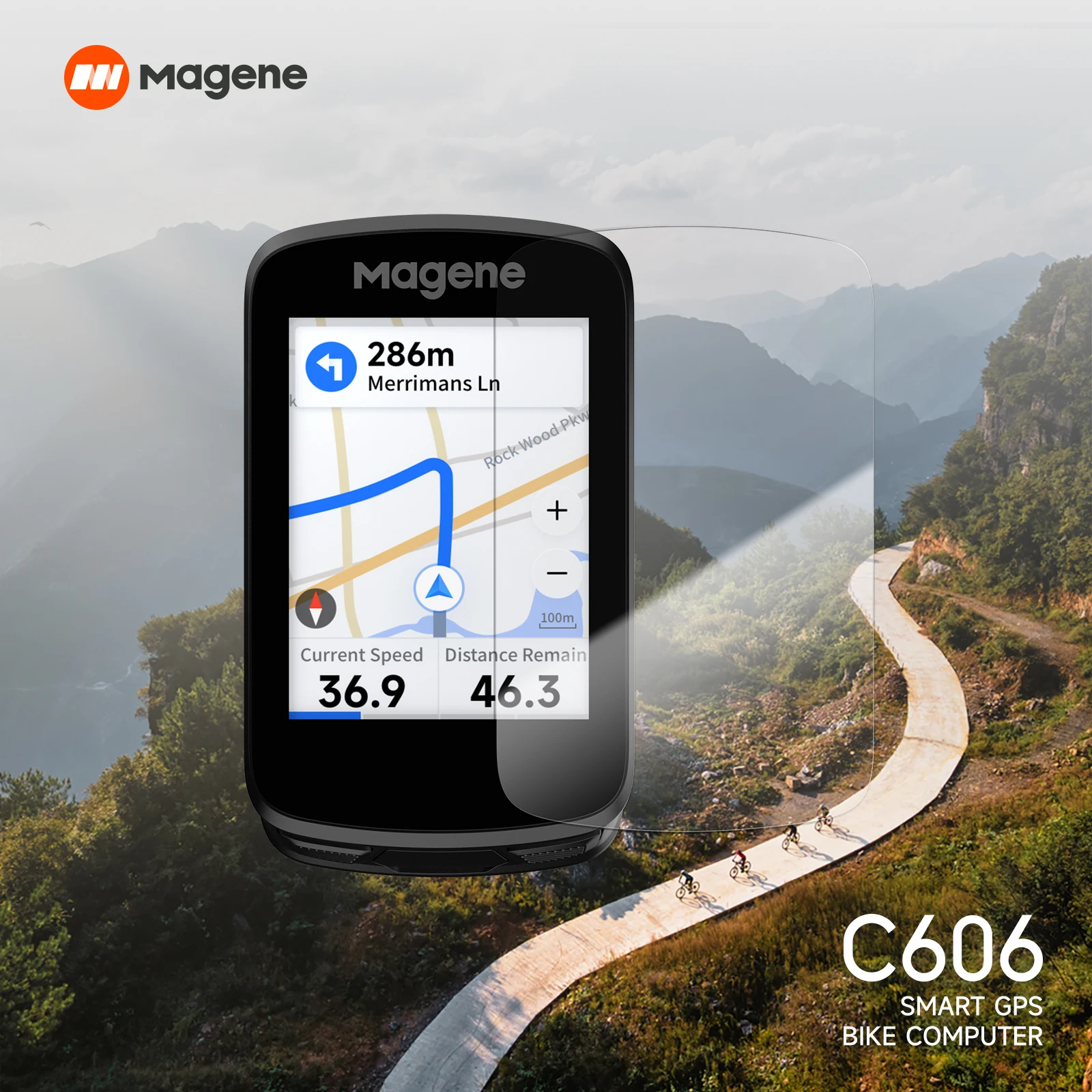 Magene C606 GPS Smart Bike Computer Color Touchscreen Wireless Bicycle ...