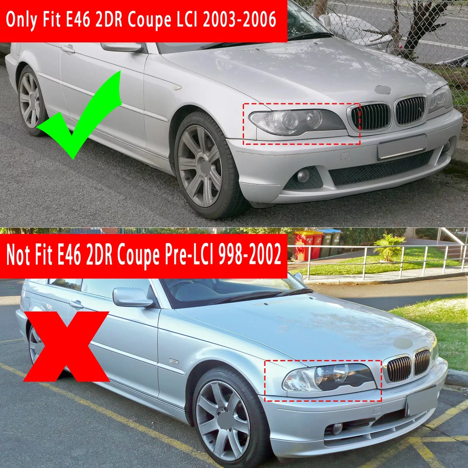 Фото Автомобильная фара LH/RH, задняя крышка, абажур для BMW 3 серии E46 325Ci 330Ci Coupe Convertible 2003-2006 №2