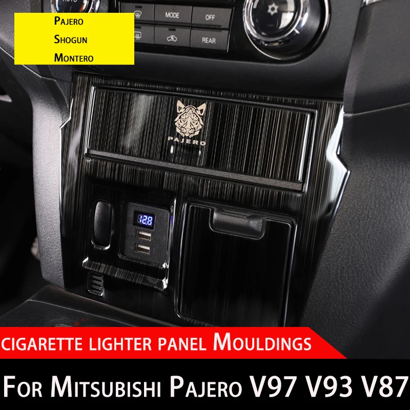 Cigarette Lighter Panel Mouldings For Mitsubishi Pajero Shogun Montero Central Control Interior Modification Accessories