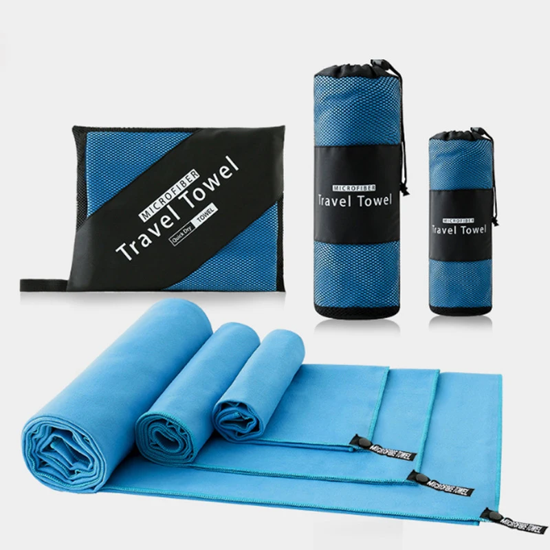 

Спортивное быстросохнущее карманное полотенце из микрофибры, портативное ультралегкое абсорбирующее большое полотенце для плавания, бассейна, плавания, тренажерного зала, фитнеса, йоги, пляжа