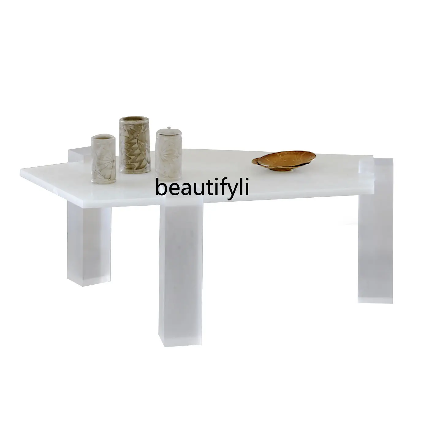 

Creative White Crystal Large and Small Apartment Irregular Acrylic Simple Corner Table Silent Style Tea Table