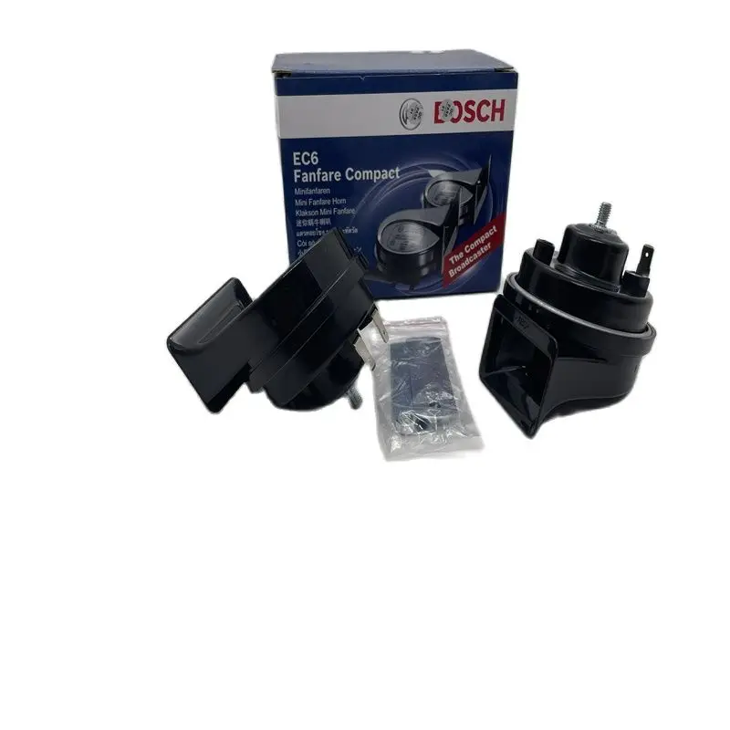 1 Set BOSCH Car Horn EC6 Snail Fanfare Compact 12V 105-118dB(A) 400/500Hz Mini Fanfare Horn Made In Turkey For Car