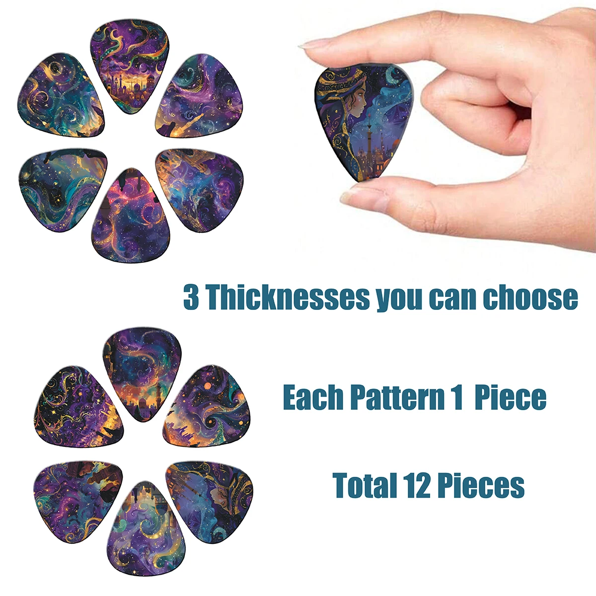 12pcs/set Guitar Paddles Cartoon Couples Acoustic Guitar Picks Musical Instrument Accessories Pick 0.46/0.71/1.0Mm Guitar Picks