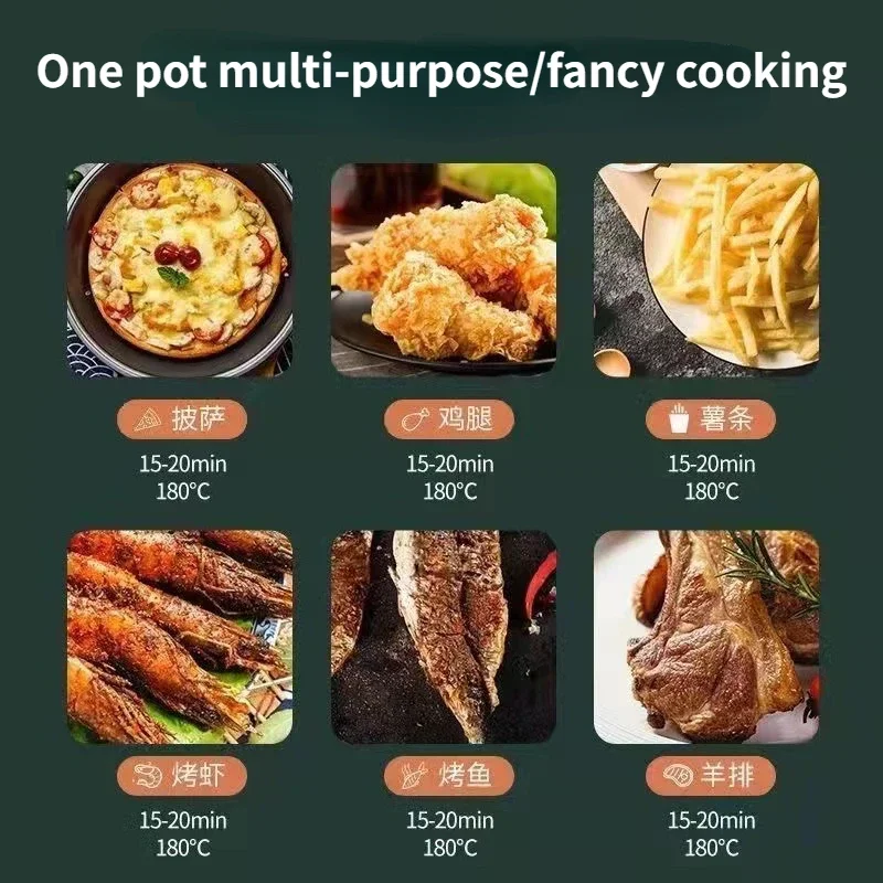8.5L Smart Air Fryers Large-capacity Household Multi-functional Smart Oil-free Smokeless Electric Oven AirFryers 220V 4