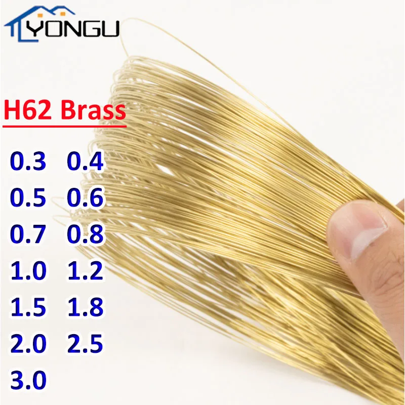 

H62 Soft Golden Brass Wire Bare Copper Wire Line Make Shape Metal Wire For DIY Making Dia 0.2-3mm