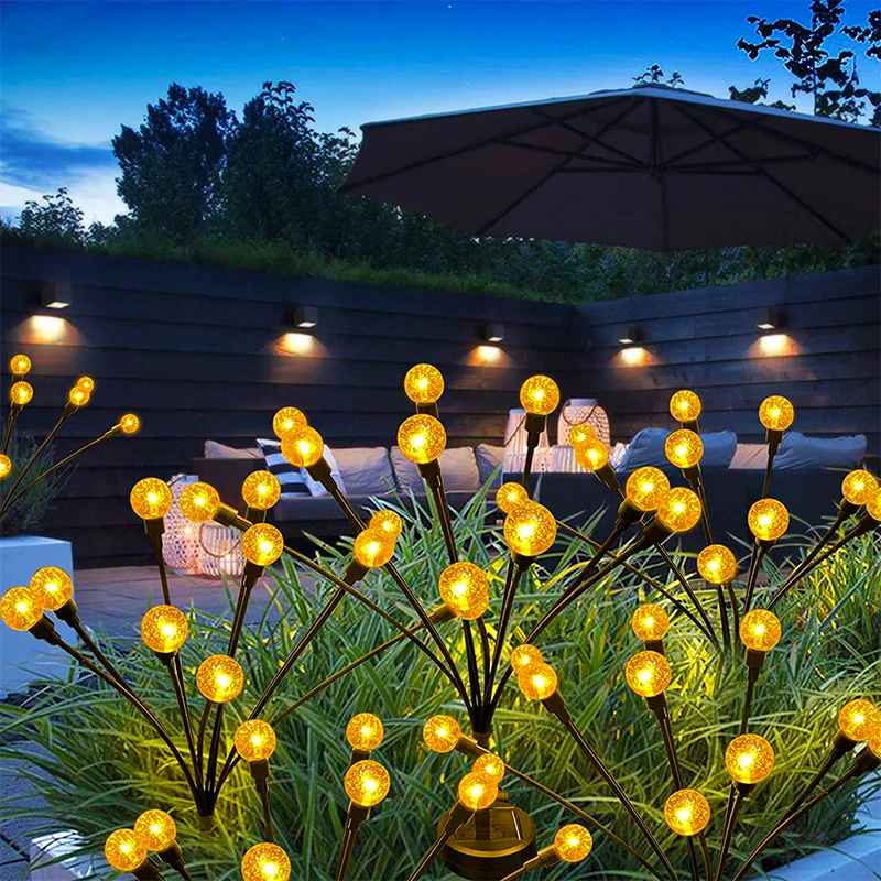 Solar Garden Lights Outdoor Waterproof 6LED Ball Lawn Solar Lamp For Yard Patio Pathway Garden Decoration Lights 2pcs led solar garden lights outdoor waterproof fiber optic patio pathway villa lighting decoration