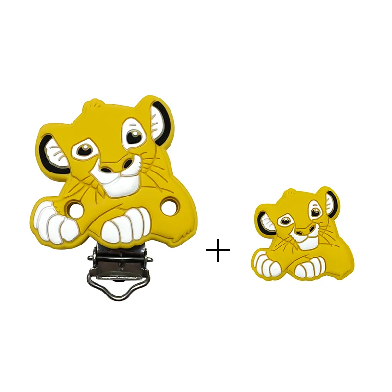 Teething Toys Teething Beads 2pcs one set Silicone Minnie Dumbo Mickey Beads Food-Grade Chewing DIY Nipple Chain Jewelry Accessories
