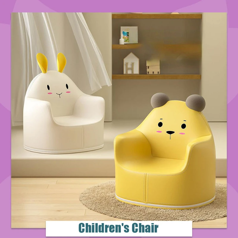 

Children Stool Indoor Household Cartoon Animal Modeling Leather Sofa Baby Eating Backrest Stool Learning Table Chair Cute Sofa