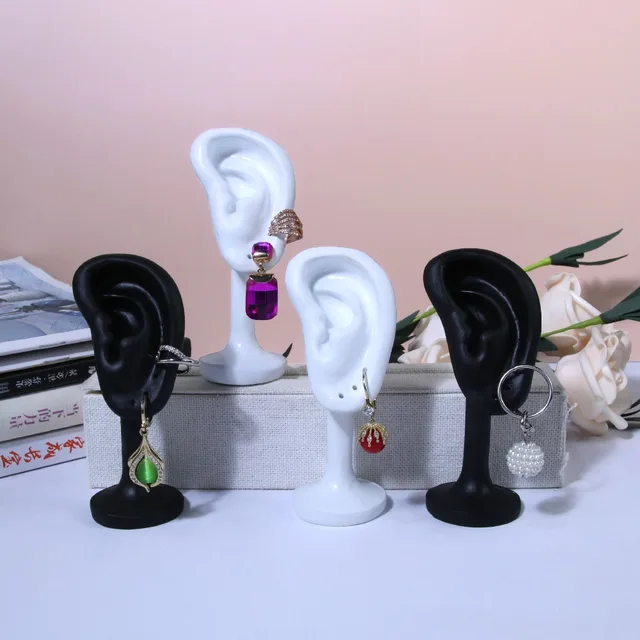 1 pièce : Présentoir pour boucles d'oreilles en forme de modèle d'oreille, idéal pour la diffusion en direct et les magasins de bijoux