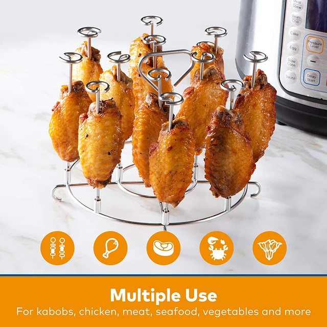 Air Sütő Nyársa Állvány Rozsdamentes Acél Nyárs Grill Ninja 6Qt 8Qt Airfryer Pörkölt Gőzgép Bbq Konyhai Kiegészítők - Image 4
