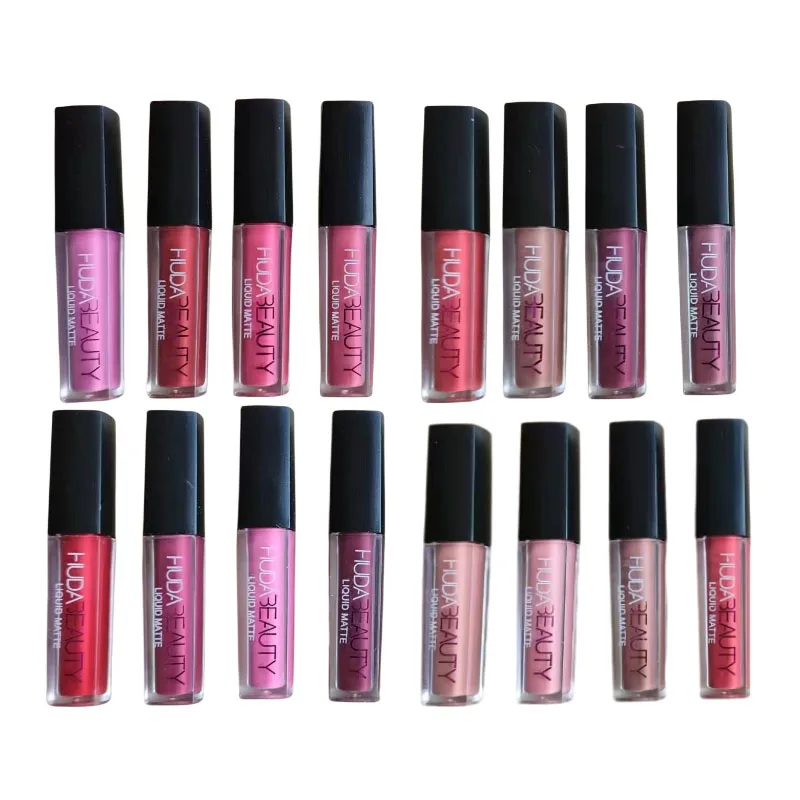12Pcs Huda Beauty Matte Lip Gloss Kit Waterproof Lip Glaze Tint Rossetto Antiaderente Non Sbiadito Trucco Labbra Cosmetico Cura Delle Labbra