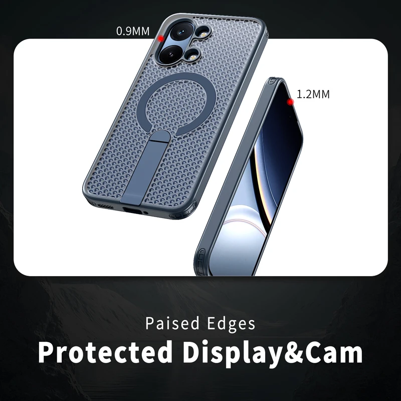 Enhanced Magnetic Heat Dissipation Phone Case with Holder - Hard PC Cover by ELVEV